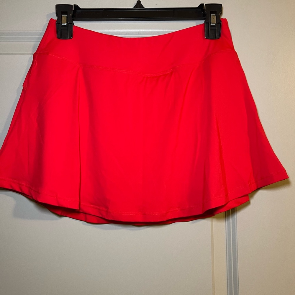 Red High-Low Mini Skater Skirt for Night Out